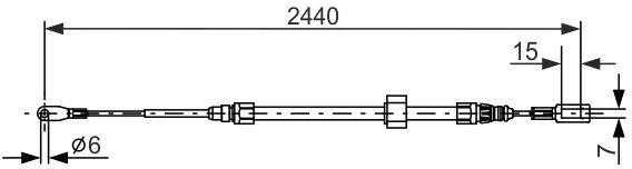BOSCH rankinio stabdžio trosas 1987477880 1J0609721AQ