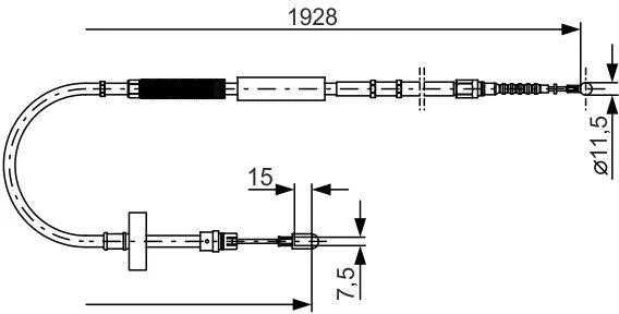 BOSCH rankinio stabdžio trosas 1987477922 1J0609721AQ