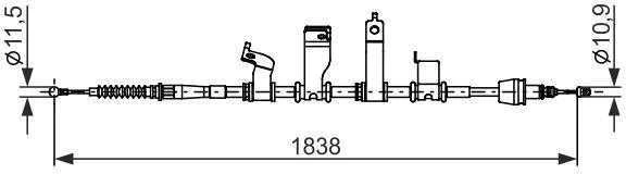 BOSCH rankinio stabdžio trosas 1987482684 597601P000