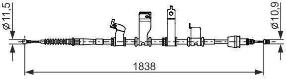 BOSCH rankinio stabdžio trosas 1987482684 597601P000