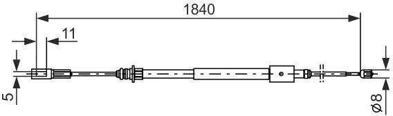 BOSCH rankinio stabdžio trosas Citroën C5 1987477712 1J0609721AQ