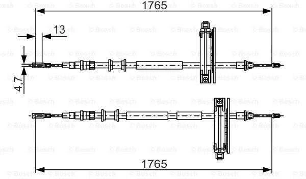 BOSCH rankinio stabdžio trosas "Ford Focus" 1987477933 1J0609721AQ