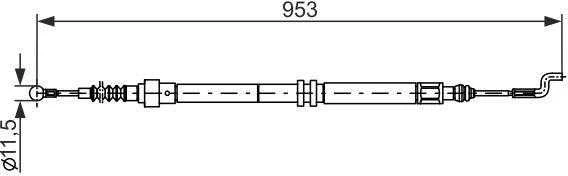 BOSCH rankinio stabdžio trosas, skirtas Vw Transporter 1987477707 1J0609721AQ