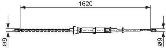 BOSCH rankinio stabdžio trosas Skoda Octavia 1987477684 1J0609721AQ