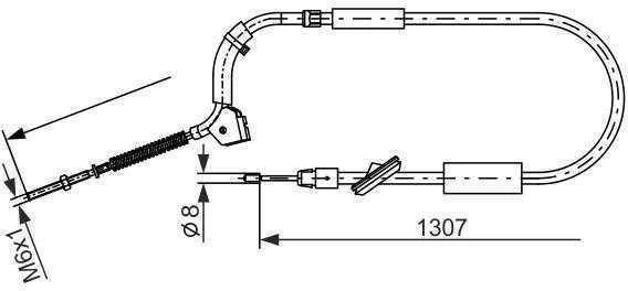 BOSCH rankinio stabdžio trosas, tinkamas Mercedes-benz B-class (w245) 1987477223 A1694201885