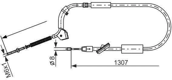 BOSCH rankinio stabdžio trosas, tinkamas Mercedes-benz B-class (w245) 1987477223 A1694201885
