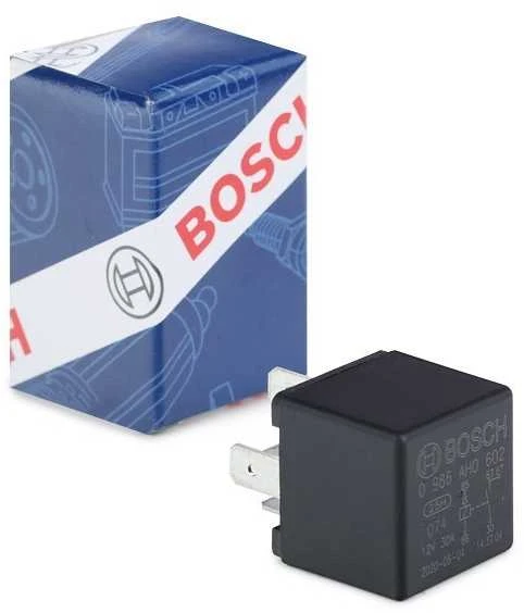 Bosch Relė Alfa Romeo 75, BMW 5, BMW 7, Fiat Croma, Fiat Bravo, Jaguar XJ, Kia Sportage, Lancia Thema, Mercedes-Benz G-Class, Mercedes-Benz Sprinter, Mercedes-Benz T1, Mercedes-Benz T2, Mercedes-Benz Vario, Mercedes-Benz Vito, Opel Astra, Opel Corsa, Opel Meriva, Opel Omega, Opel Vectra, Opel Zafira, Puch G, Rover 200, Rover 800, Rover Montego