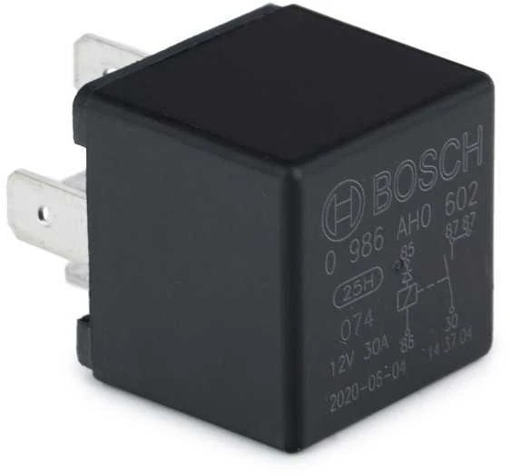 Bosch Relė Alfa Romeo 75, BMW 5, BMW 7, Fiat Croma, Fiat Bravo, Jaguar XJ, Kia Sportage, Lancia Thema, Mercedes-Benz G-Class, Mercedes-Benz Sprinter, Mercedes-Benz T1, Mercedes-Benz T2, Mercedes-Benz Vario, Mercedes-Benz Vito, Opel Astra, Opel Corsa, Opel Meriva, Opel Omega, Opel Vectra, Opel Zafira, Puch G, Rover 200, Rover 800, Rover Montego