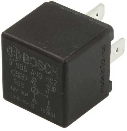 Bosch Relė Alfa Romeo 75, BMW 5, BMW 7, Fiat Croma, Fiat Bravo, Jaguar XJ, Kia Sportage, Lancia Thema, Mercedes-Benz G-Class, Mercedes-Benz Sprinter, Mercedes-Benz T1, Mercedes-Benz T2, Mercedes-Benz Vario, Mercedes-Benz Vito, Opel Astra, Opel Corsa, Opel Meriva, Opel Omega, Opel Vectra, Opel Zafira, Puch G, Rover 200, Rover 800, Rover Montego
