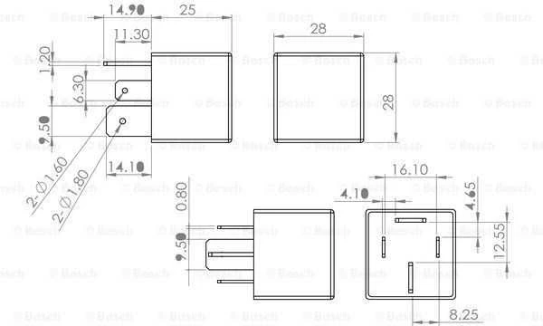 BOSCH relė, kaitinimo žvakių sistema 0986AH0082 191927841