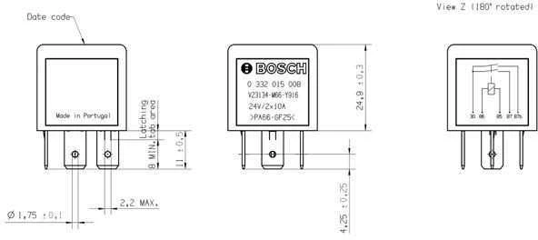 BOSCH relė, pagrindinė srovė 0332015008 191927841