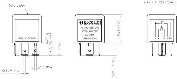 BOSCH relė, pagrindinė srovė 0332015008 191927841