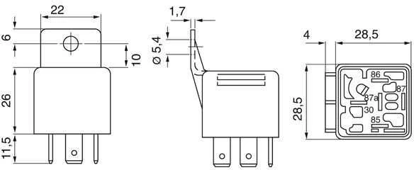 BOSCH relė, pagrindinė srovė 0332019155 191927841
