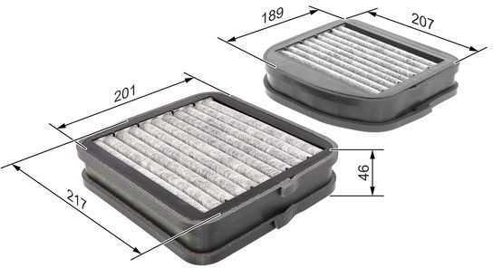 Bosch Salono oro filtras MAYBACH 57 62 MERCEDES BENZ E W210 S210 S W220 C215 A 000 830 00 03 000 830 00 08