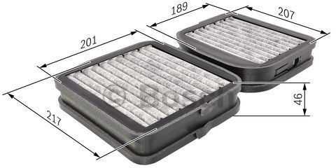 Bosch Salono oro filtras MAYBACH 57 62 MERCEDES BENZ E W210 S210 S W220 C215 A 000 830 00 03 000 830 00 08