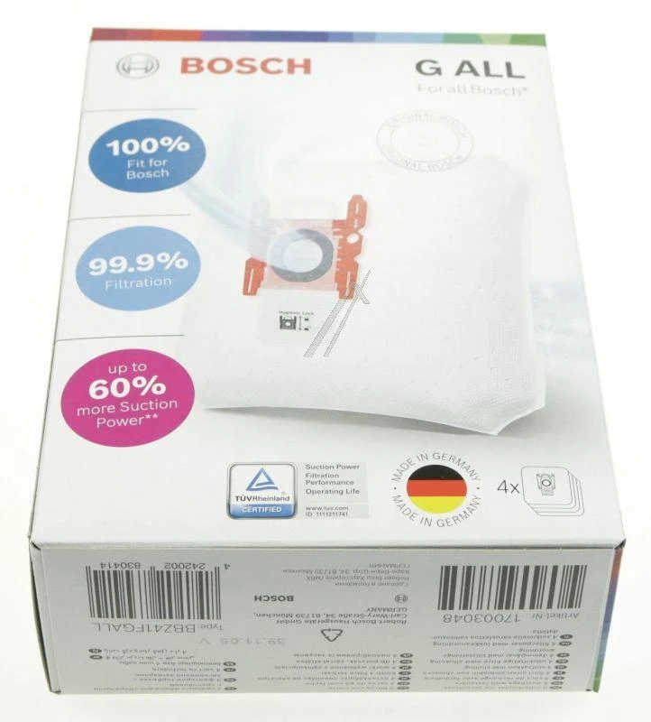 "Bosch Siemens" dulkių siurblio maišelis BGB41FGALL BGB25MON1 originalus 17003048