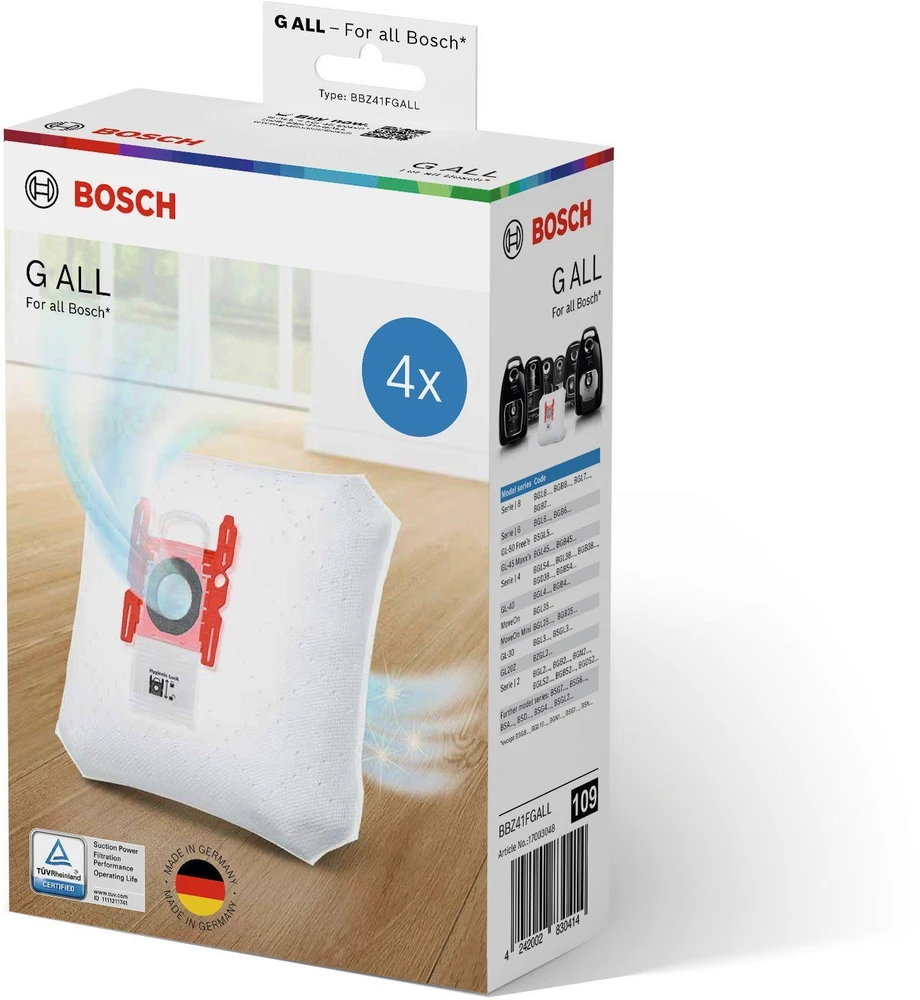 "Bosch Siemens" dulkių siurblio maišelis BGB41FGALL BGB25MON1 originalus 17003048