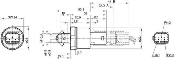 BOSCH slėgio jungiklis, stabdžių hidraulika 0265005303 A0035420518