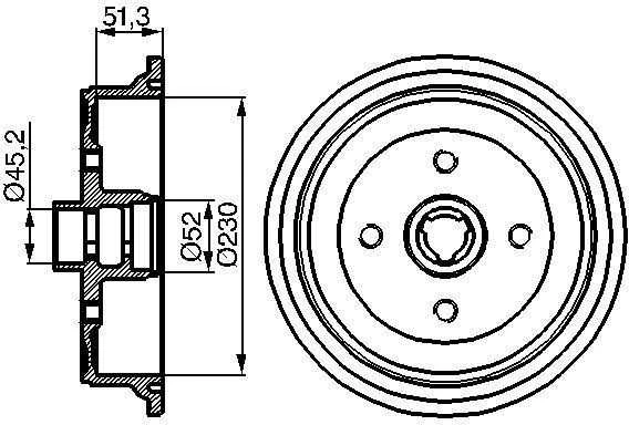BOSCH stabdžių būgnas 0986477029 8E0615301Q