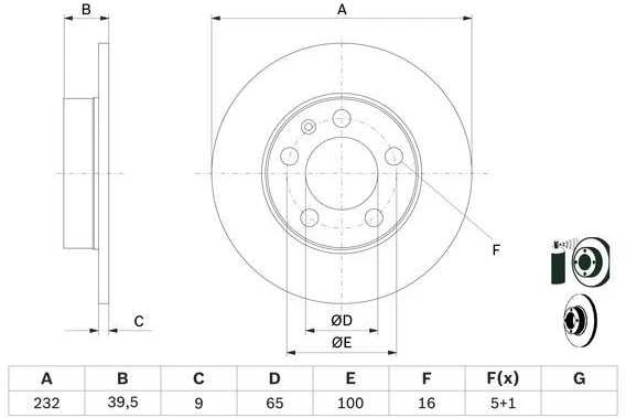 BOSCH stabdžių diskas 0986478868 2Q0615601H