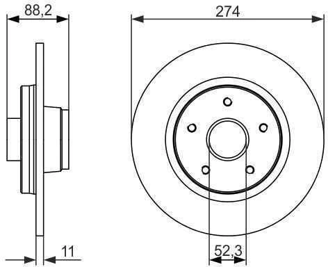BOSCH stabdžių diskas 0986479695 A4154200101