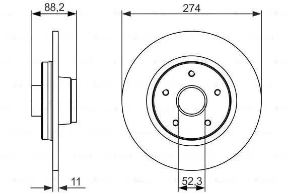 BOSCH stabdžių diskas 0986479695 A4154200101
