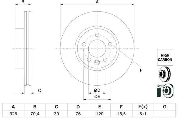 BOSCH stabdžių diskas 0986479F22 2N0615301B
