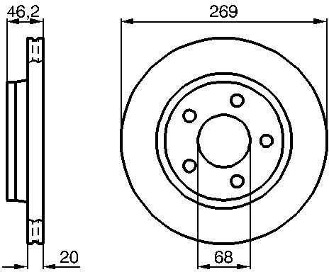 Bosch Stabdžių Diskas Audi 100 200 A8 2.2 2.8 3.7 4.2 4D2 4D8 4D 431 6163 6164 6165