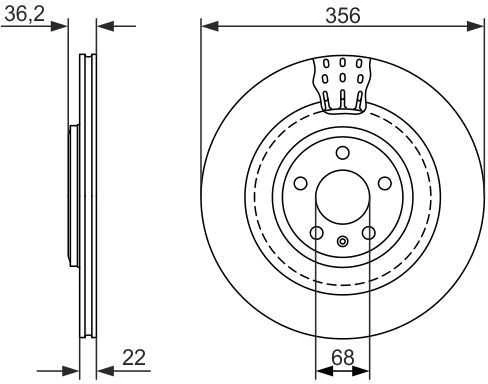Bosch Stabdžių Diskas Audi A6 A7 A8 3.0 TDI TFSI Quattro 4H2 4H8 4GA 4GF 4G2 4GC