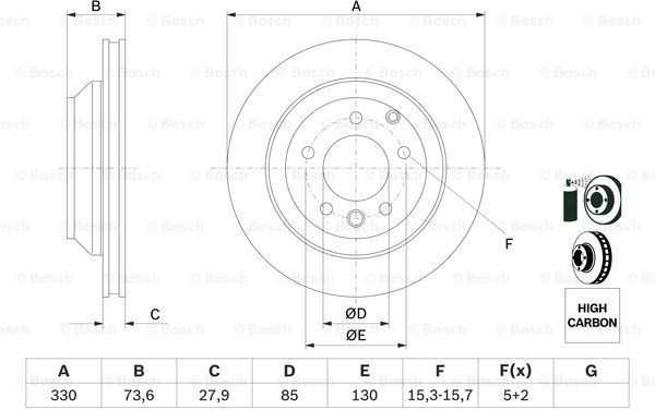 Bosch Stabdžių Diskas AUDI Q7 PORSCHE Cayenne VW Touareg 3.0 TDI 4.2 FSI 7L6 7P5 0445 609 203 0445 609 203A