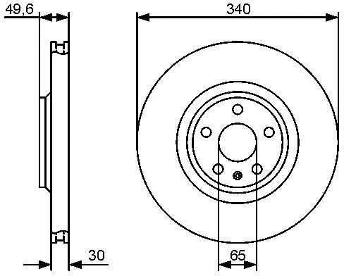 Bosch Stabdžių Diskas Audi TT Coupe 8J3 Roadster 8J9 1.8 2.0 TFSI TDI Quattro 4F0598151A 4F0598151B