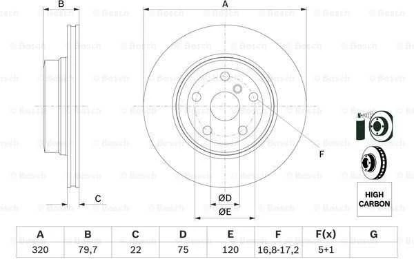 Bosch Stabdžių Diskas BMW X3 E83 2.0d 2.0i 3.0d 34216754033 34216754034 34216754035