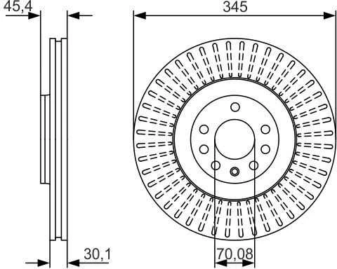 Bosch Stabdžių Diskas Cadillac BLS OPEL Vectra C SAAB 9-3 2.8 V6 Turbo 93169561 93169562 93169563