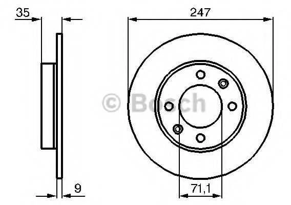 Bosch Stabdžių Diskas Citroen Berlingo C3 C4 Peugeot Partner 307 1007 1.4 1.6 HDi 2.0 95VB1503 4249F7 4249F8