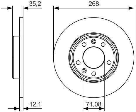 Bosch Stabdžių diskas Citroen C4 II Picasso Berlingo Peugeot 308 II 3008 II 1.2 1.5 1.6 BlueHDi 100 120 130 150 180 922102 965445 965446