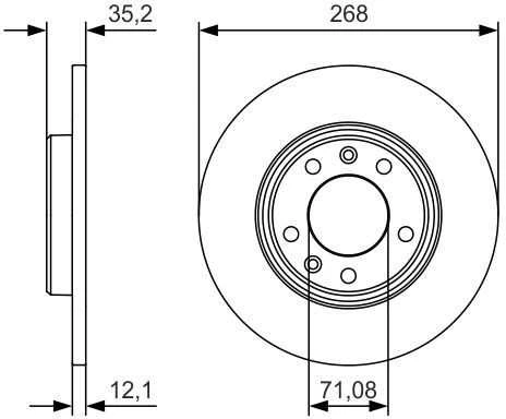 Bosch Stabdžių diskas Citroen C4 II Picasso Berlingo Peugeot 308 II 3008 II 1.2 1.5 1.6 BlueHDi 100 120 130 150 180 922102 965445 965446