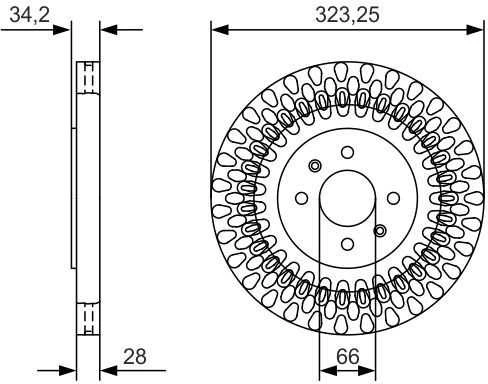 Bosch Stabdžių diskas Citroen DS3 Peugeot 208 1.2 1.4 1.6 9664800580 9664800480