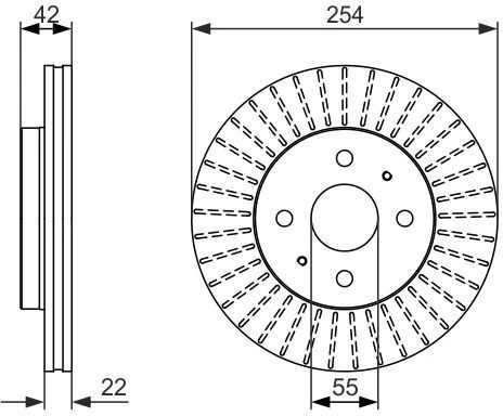 Bosch Stabdžių Diskas DAIHATSU Sirion Materia SUBARU Justy 1.0 1.3 1.5 04465-0E010 04465-0E020