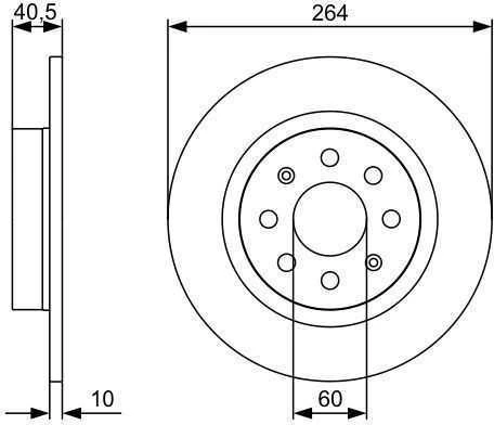 Bosch Stabdžių diskas Fiat Grande Punto Abarth Punto Evo 1.4 16V 1.4 T-Jet 1.6 D Multijet 4344124 4344125 4344126