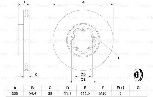 Bosch Stabdžių Diskas Ford Transit Mk6 2.2 2.4 TDCi 2198 2402 Ccm BSG BBA BBE
