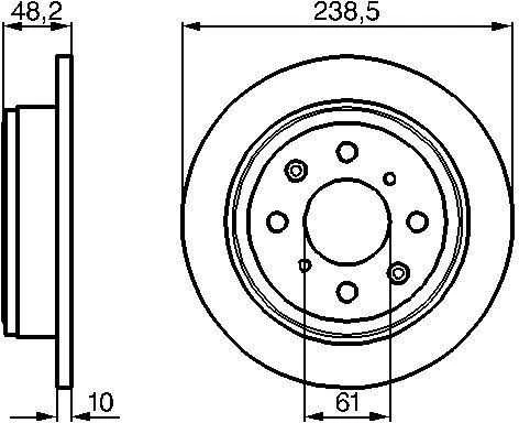 Bosch Stabdžių diskas Honda Accord Civic Prelude Concerto 2.0 1.6 464101 464102 464103 464104