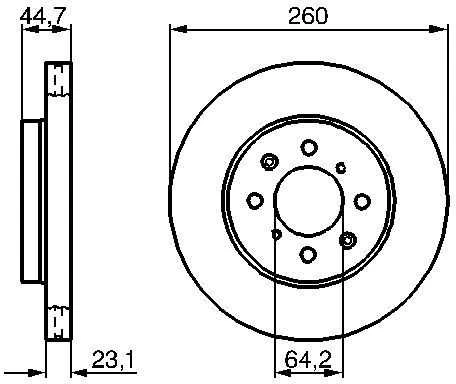 Bosch Stabdžių Diskas Honda Civic VII Hatchback 1.7 CTDi EP4 EU9 42013-SDA-004 42013-SDA-005