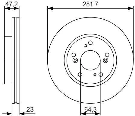 Bosch Stabdžių Diskas Honda Civic VIII IX FN FK FD FA 1.3 1.8 140 201 hp 4243306 4243307