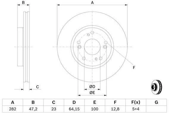 Bosch Stabdžių Diskas Honda FRV Civic VIII IX 1.4 1.6 1.7 1.8 2.0 42066SDAA01 42066SDAA02 42066SDAA03