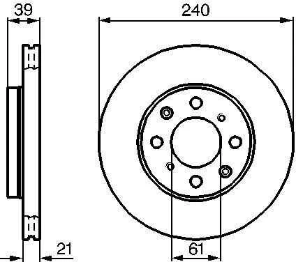 Bosch Stabdžių Diskas Honda Logo Jazz 1.2 1.3 1.5 42441SNA003 42441SNA013 42441SVA003