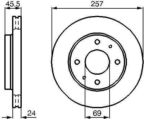 Bosch Stabdžių Diskas Hyundai Coupe I Lantra II Sonata IV 583111G000 583111G050 583111G051