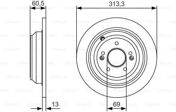 Bosch Stabdžių Diskas Hyundai Genesis II Saloon 3.0 3.8 GDI 4WD 583111H000 583111H001