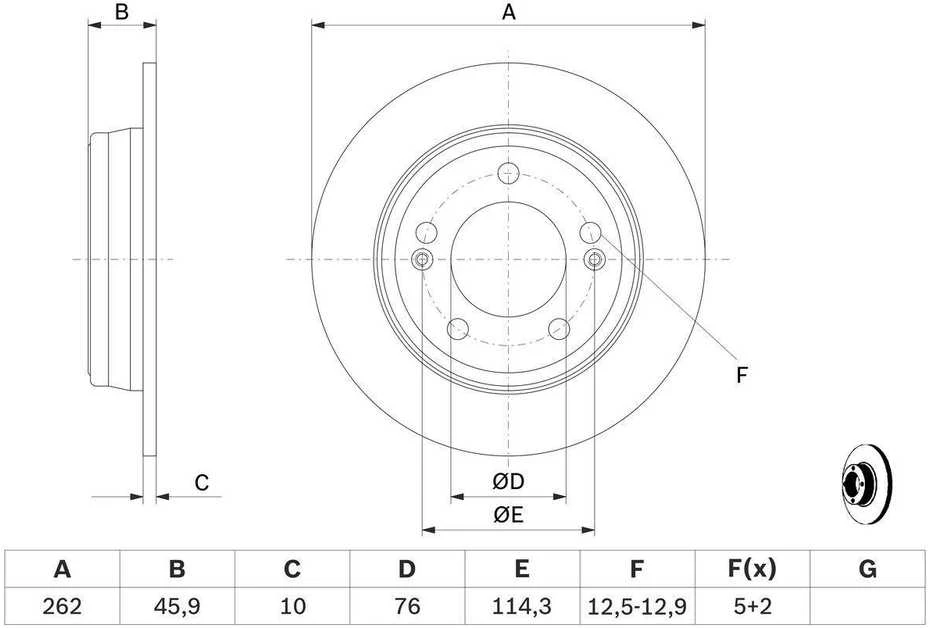 Bosch Stabdžių Diskas Hyundai Veloster Elantra I30 KIA Cerato 58301-2E000 58301-2E050