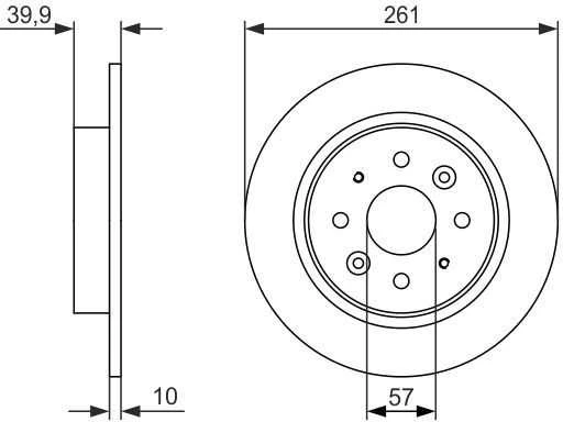 Bosch Stabdžių Diskas Kia Sephia Mentor Shuma I 1.5 1.6 1.8 1498 1594 1793 551 950 551 951