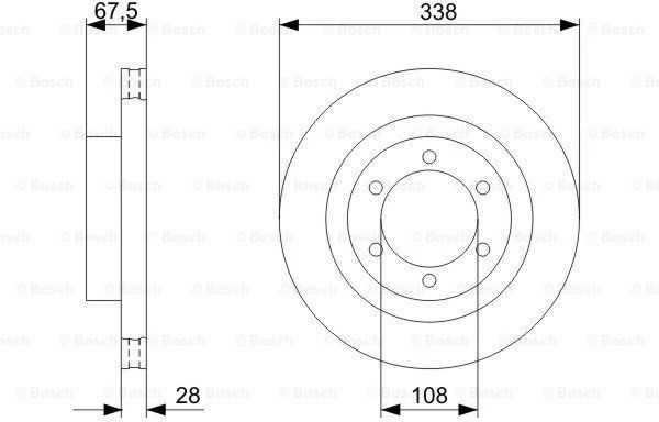 Bosch Stabdžių Diskas LEXUS GX I TOYOTA Land Cruiser Prado 120 470 4Runner 4.0 4.7 43106-35010 04465-35010